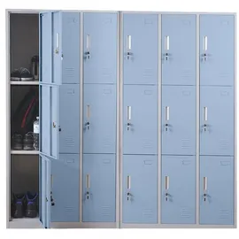 MCW Schließfach Preston T829, Schließfachschrank Wertfachschrank Spind, Metall 9 Fächer,