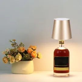 ideoon lights Akku Flaschenlampe Gold 2 St.