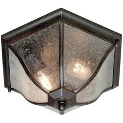 New England 2-flammige Deckenlaterne, mittelgroß, verwitterte Bronze
