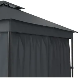 Blumfeldt Mondo Dual Pavillon 3 x 3 m inkl. Moskitonetz Silber