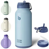 Luxuskollektion Edelstahl Trinkflasche 1L Strohhalm, Isolierflasche