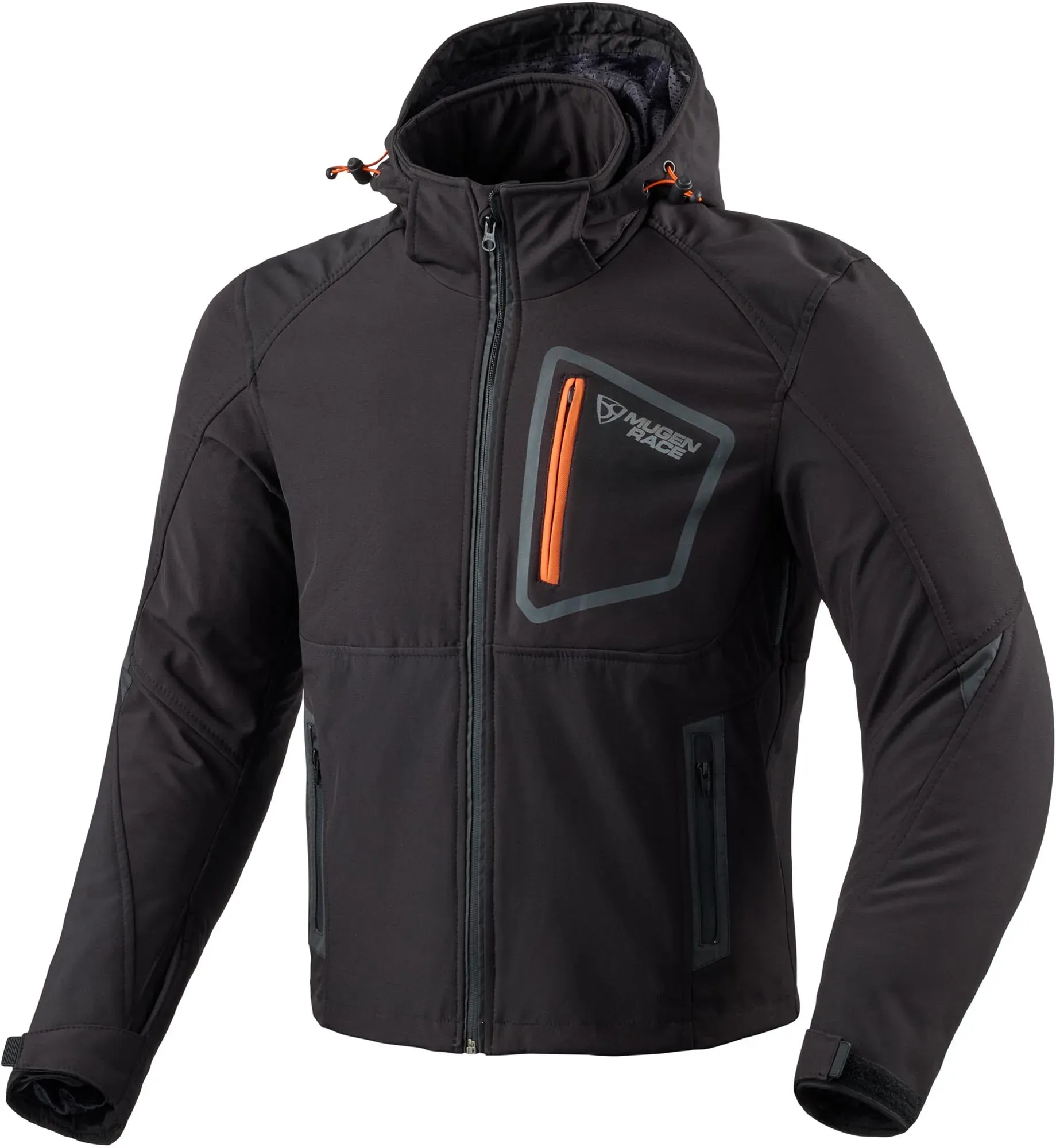 MUGENRACE Luc wasserdichte Softshell Motorrad Textiljacke, schwarz, Größe L für Männer