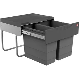 HAILO Abfallsammler 3644901 TR Swing Raumspar-Tandem-S Abfalltrenner 1x12 | 1x18 ltr. anthrazit