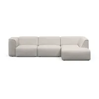 RAUM.ID Ecksofa Merid jederzeit durch Module erweiterbar L-Form" 295x70x162 cm Struktur, Ottomane rechts, beige/creme