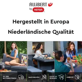 ALLIBERT California 3-Sitzer Anthrazit mit Kissen Sand-Rattanoptik