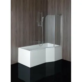 Polysan TIGRA asymmetrische Raumsparbadewanne 170 x 80 cm (1-tlg) schwarz
