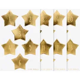 Folia Adventskalender Sticker STARS GOLD 2023