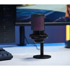 Trust Gaming GXT238 AURON USB Mikrofon schwarz Kompaktes und stylisch beleuchtetes USB-Mikrofon für Streaming Content-Erstellung, schwarz