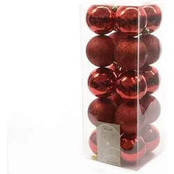 Kugeln Weihnachtskugeln bruchfest 20 Stk Weihnachtsdeko Baumschmuck rot Ø 6cm