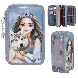 DEPESCHE TOPModel 3 Fach Federtasche WOLF