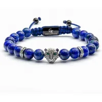 GT Collection Armband Leopard Head in blue | Gr.: onesize