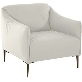 W.Schillig Cocktailsessel sally Leder 84 x 78 x 84 cm Weiß mit Kissen