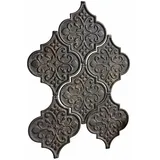Loberon Wandornament 6er Set Halira - Handgefertigt - Kunstvolles Antik-Finish - Vintage-Eleganz - zum Ankleben - Wanddekoration - Eisen, antikschwarz
