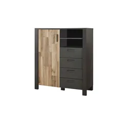 Highboard  Dallas , holzfarben , Maße (cm): B: 116 H: 131 T: 46