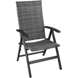 Tectake Canberra Rattanstuhl 58 x 72 x 108 cm grau klappbar
