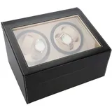 Ejoyous Automatische Uhrenbeweger Box, Uhrendreher Uhrenbox Uhrenbeweger für 4 Automatikuhren + 6 Gitter Uhrenaufbewahrungsgehäuse, Aufbewahrungsbox Automatikuhren Leise, EU-Stecker(Black)