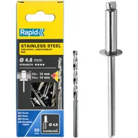 Rapid Blindnieten Edelstahl Ø 4,8 x 18 mm 50 Stück