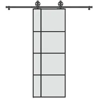 vidaXL Schiebetür mit Beschlag 76x205 cm ESG-Glas & Aluminium