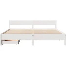 vidaXL Massivholzbett 180 x 200 cm Weiß