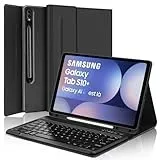 SENGBIRCH Tastaturhülle für Samsung Galaxy Tab S10 Plus 12.4'' 2024 - QWERTZ Deutsche Tastatur Abnehmbare Bluetooth Wireless Tastatur für Galaxy Tab S10 Plus 12.4'' 2024, Schwarz