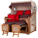 Mr. Deko bene,iving Strandkorb Komplettset Ammersee Grande XL Teak PE shell Modell 529 inkl. Liftersystem