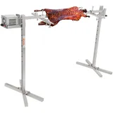 VEVOR Spanferkelgrill Lammgrill 117 cm, 41 kg Edelstahl Drehspieß Spießbratengrill 42 W, Lammgrill BBQ Grill Grillwagen Barbecue, 8 höhenverstellbarer Großer Spießgrill Putenfleisch, Schinken usw.