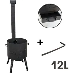 Utschak für Kasan 12 L Stahl Ø 392 mm mit Schüreisen und Schornstein
