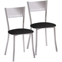 ASTIMESA SCOBNE Küchenstuhl, Metall, Schwarz, Estandar, Packung mit zwei Stühlen