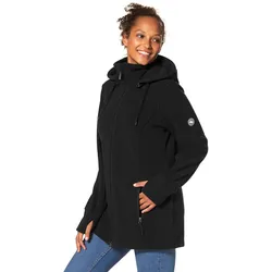 Fleecejacke, mit Kapuze, für kalte Tage, aus Fleece, sportlicher Stil, atmungsaktiv, Gr. 42, schwarz, , 93572726-42
