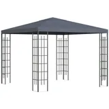Outsunny Gartenpavillon 2,95 x 2,95 m Pavillon Gartenzelt Festzelt Partyzelt Stahl Polyester Grau
