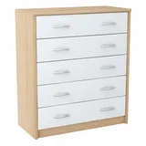 matkam Möbel Schuhschrank Sonoma Eiche, Weiß, 74x85x35 cm, Garderobe, Schuhaufbewahrung, Schuhkipper