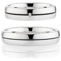 Bruno Banani Trauring Schmuck Geschenk Ehering Hochzeit Damenring Herrenring, wahlweise mit oder ohne Brillant, Made in Germany silberfarben 60