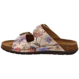 ROHDE Pantolette ROHDE "Rodigo", Damen, Gr. 35, gold (gold, multi), Leder, Schuhe Pantolette, Keilabsatz, Sommerschuh, Schlappen mit Softfußbett