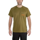 CARHARTT leichtes Angler-T-Shirt 103570 für Herren, schnelltrocknend, geruchshemmend und schmutzabweisend - fir green - L