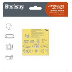 Bestway Wasserfeste, selbstklebende Reparaturflicken, 6,5 x 6,5 cm, 10 Stück