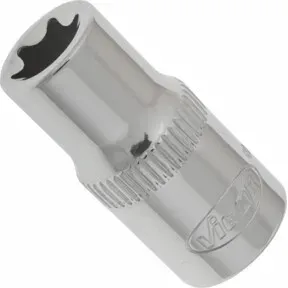 VIGOR Innenvierkant Antrieb 6,3 = 1/4 Zoll TX Steckschlüssel-Einsatz Außen TX Profil V2188 Vierkant hohl 6,3 mm (1/4 Zoll) Außen TX Profil E7 Gesamtlänge: 24.8 mm