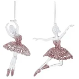 itsisa Baumschmuck Ballerina rosa (2er Set) - Ballett Weihnachtsdeko, Christbaumkugel, Weihnachten