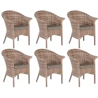 Sonnenpartner 6x Garten-Sessel Cayman Aluminium/Polyrattan nature-mix Gartenstuhl