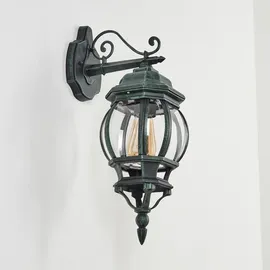hofstein Außenleuchte Metall/Glas IP44 mit E27 schwarz/grün ohne Leuchtmittel