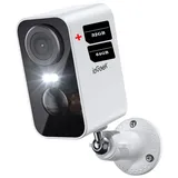 ieGeek Überwachungskamera Überwachungskamera Aussen Akku 2K Kabellose Outdoor WLAN IP Kamera (Aussen, Außenbereich, drinnen, außen/innen, mit Batterie Wiederaufladbare PIR Bewegungsmelder 2,4Ghz WiFi Alexa, IP66 Wasserdicht für Außen Innen,farbige Nachtsicht, Sirene und Lichtalarm)