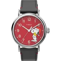 Timex X Peanuts TW2V61100 - Reloj Snoopy Holiday de 40 mm, Rosso, Correa