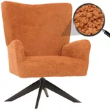 MCW Lounge-Sessel MCW-N65, Cocktailsessel Polstersessel Relaxsessel, drehbar, Stoff/Textil Chenille Metall ~ terracotta