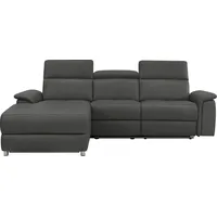 Home Affaire Ecksofa HOME AFFAIRE "Pareli, L-Form, 259cm,m. Recamiere, Echtleder, Kunstleder, Webstoff", schwarz, B:259cm H:98cm T:163cm, Sofas, Ecksofa, man. o. elektr. Relaxfunktion, USB/Kopfteilverstellg u. LED
