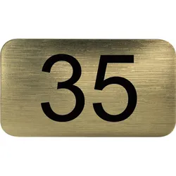 Nummernschild selbstklebend, 35 x 20 mm, Type 35, Kunststoff gold metallic