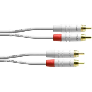 Cordial 0,6m weiß Cinch/RCA-Kabel, 0,6m weiß gold, intro