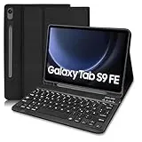 Tastatur Hülle für Samsung Tab S9 FE 10.9 Zoll/ Samsung Tab S9 11 Zoll 2023, Deutsches QWERTZ Tastatur für Samsung Tab S9 FE/ Samsung Tab S9, Schutzhülle mit Samsung Galaxy Tab S9 FE 10.9 Zoll, Schwar