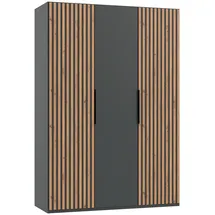 WIMEX Drehtürenschrank »Andorra by fresh to go«, Mit 3D-Leisten für Akustikpaneel-Optik schwarz