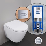 Duravit D-Neo Compact Komplett-SET Wand-WC mit neeos Vorwandelement,, 25880900001+16604CR#SET,