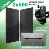 Balkonkraftwerk 1000W Bifazial mit Anker SOLIX Solarbank E1600 PRO Solarspeicher & Smart Meter