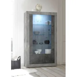 Regal INOSIGN "Urbino", grau (beton, schieferfarben), Regale, Türkommode Vitrinenschrank, Höhe 191 cm